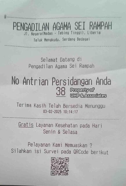 Tiket Antrian di Pa Sei Rampah